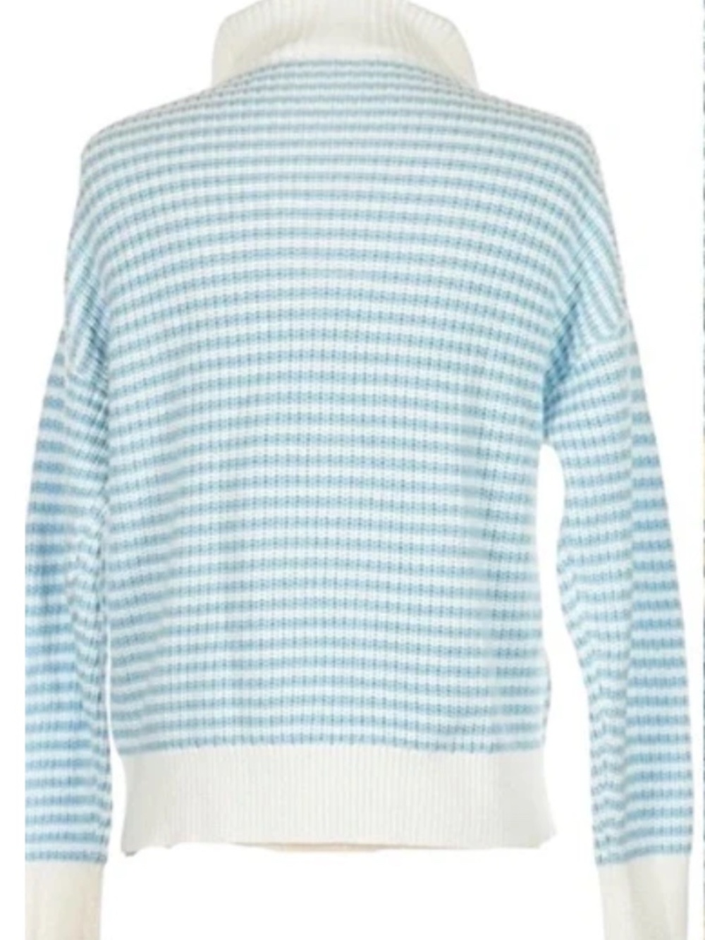 J. Society Blue/white stripe 1/2 zip sweater, M,  CB2618 - Picture 3 of 6